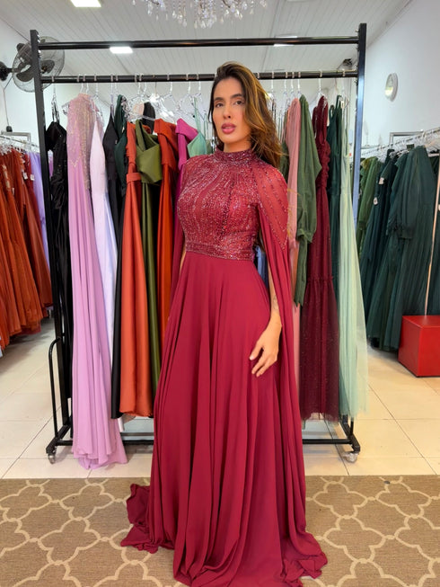 VESTIDO PEDRARIA CAPA VESTIDO DE FESTA PETRA FINA