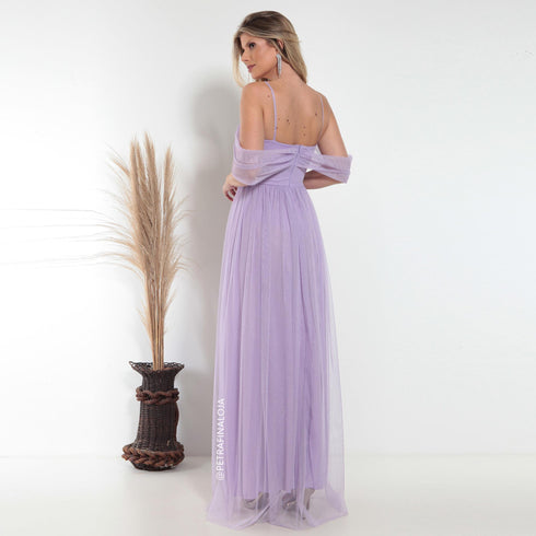 Vestido Franzido Ombro a Ombro VESTIDO DE FESTA PETRA FINA