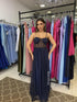 Vestido alcinha saia fada VESTIDO DE FESTA PETRA FINA AZUL MARINHO P