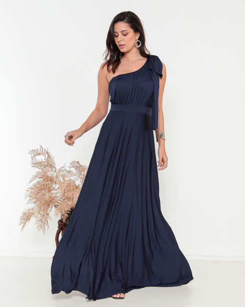 VESTIDO UM OMBRO SÓ LISO GREGO