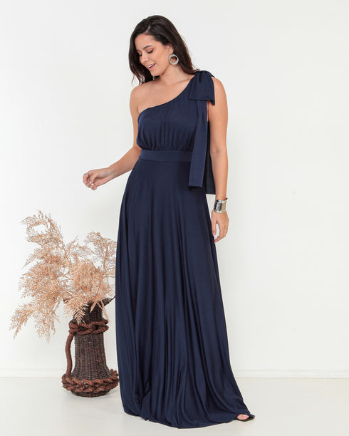 VESTIDO UM OMBRO SÓ LISO GREGO