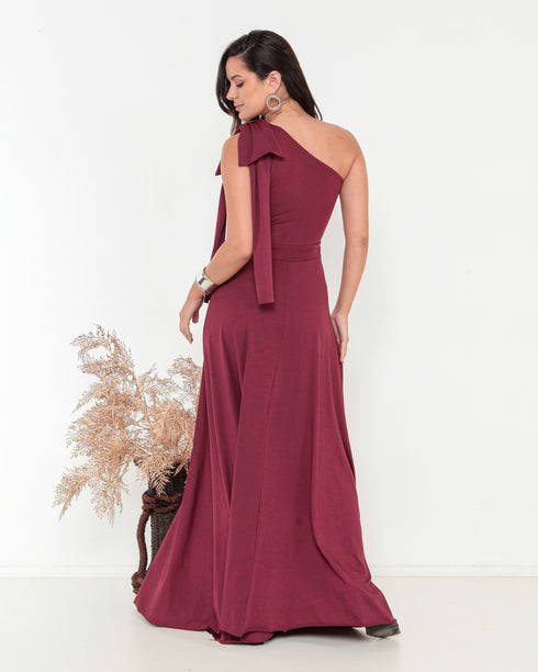 VESTIDO UM OMBRO SÓ LISO GREGO