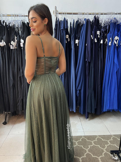 Vestido alcinha saia fada VESTIDO DE FESTA PETRA FINA