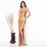 VESTIDO COM BABADO SEREIA PETRA FINA DOURADO P