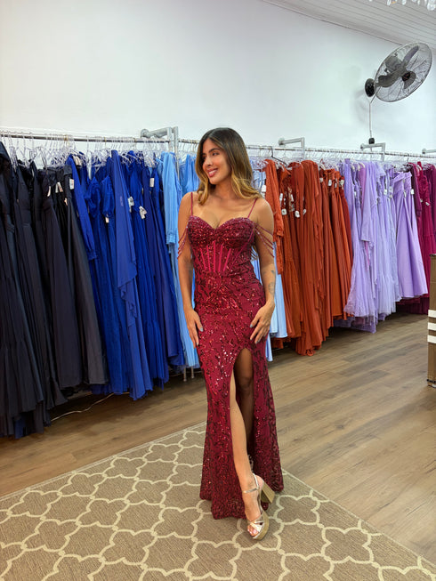VESTIDO PAETE CORPETE PEDRINHAS