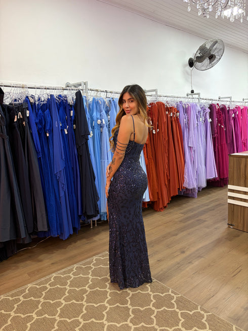 VESTIDO PAETE CORPETE PEDRINHAS