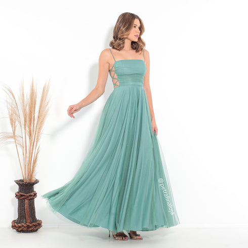 VESTIDO DECOTE LATERAL X PETRA FINA VERDE P