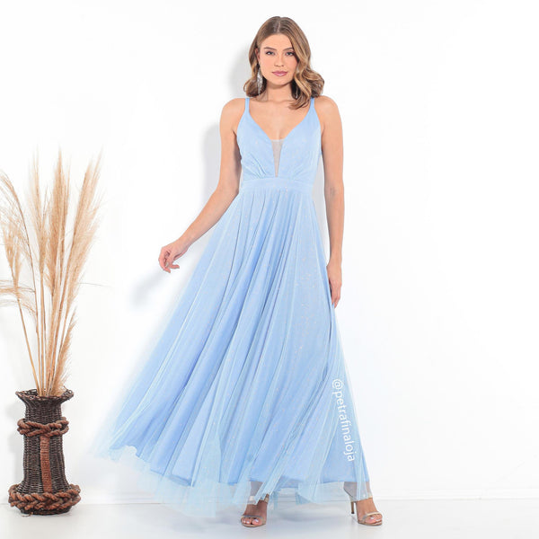 Vestido de alcinha PETRA FINA AZUL SERENITY P