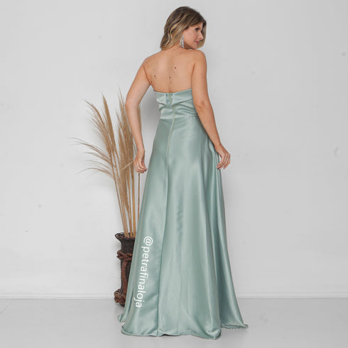 VESTIDO TOMARA Q CAIA ACETINADO VESTIDO DE FESTA PETRA FINA