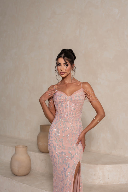 VESTIDO PAETE CORPETE PEDRINHAS