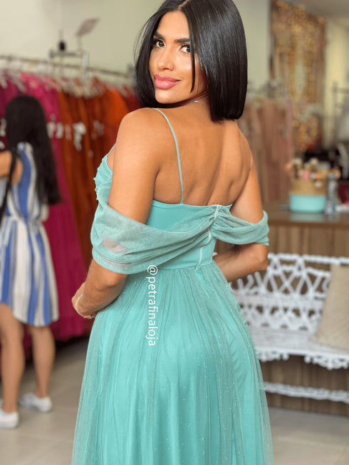 VESTIDO FRANZIDO OMBRO A OMBRO