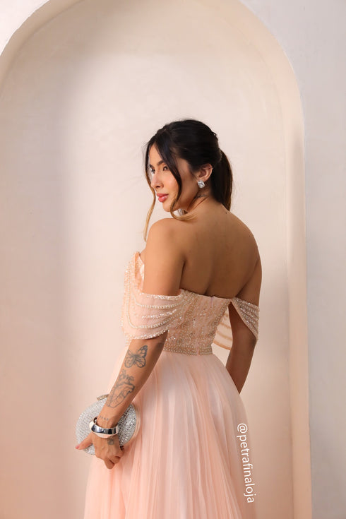 VESTIDO OMBRO A OMBRO PEDRARIA