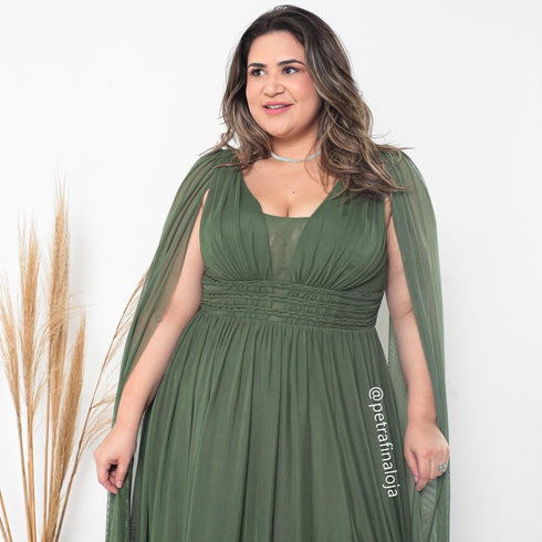 Vestido três listras pequenas com capa VESTIDO DE FESTA PETRA FINA