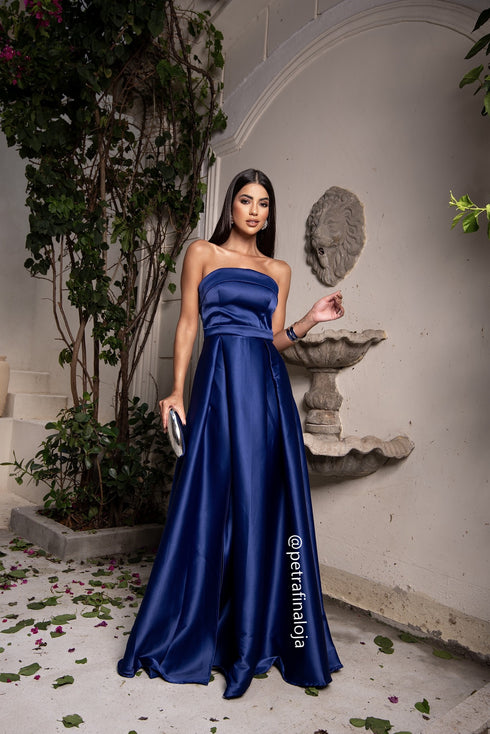 VESTIDO TOMARA Q CAIA ACETINADO VESTIDO DE FESTA PETRA FINA