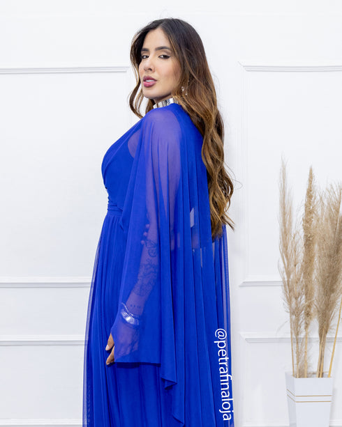 VESTIDO MANGA MORCEGO LISO VESTIDO DE FESTA PETRA FINA