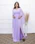 VESTIDO MANGA MORCEGO LISO VESTIDO DE FESTA PETRA FINA LILAS M