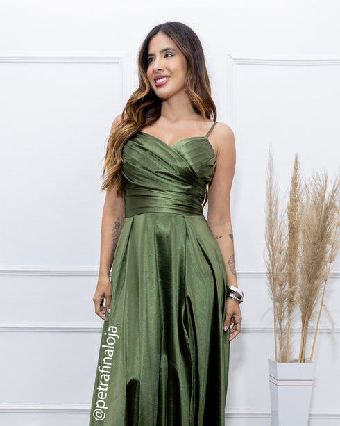 VESTIDO ALCINHA DRAPEADO RODADO