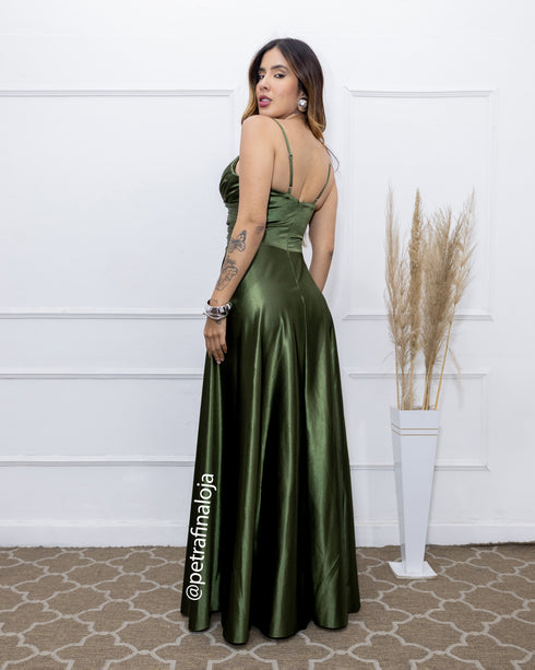 VESTIDO ALCINHA DRAPEADO RODADO