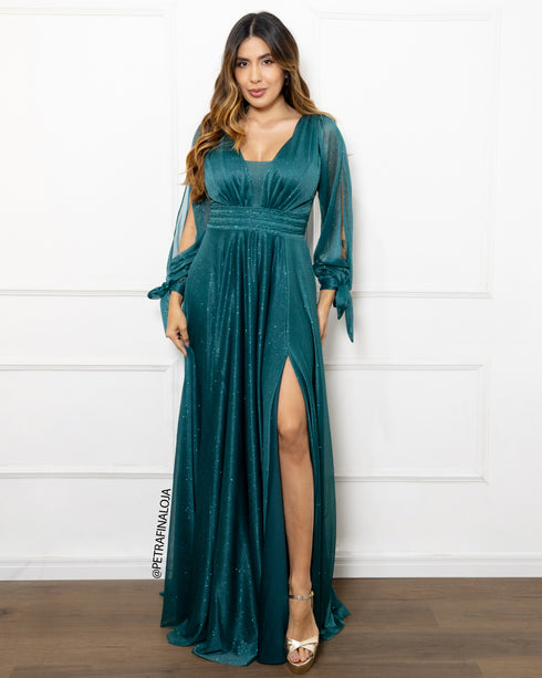Vestido Manga Longa Três Listras
