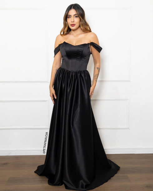 Vestido acetinado princesa