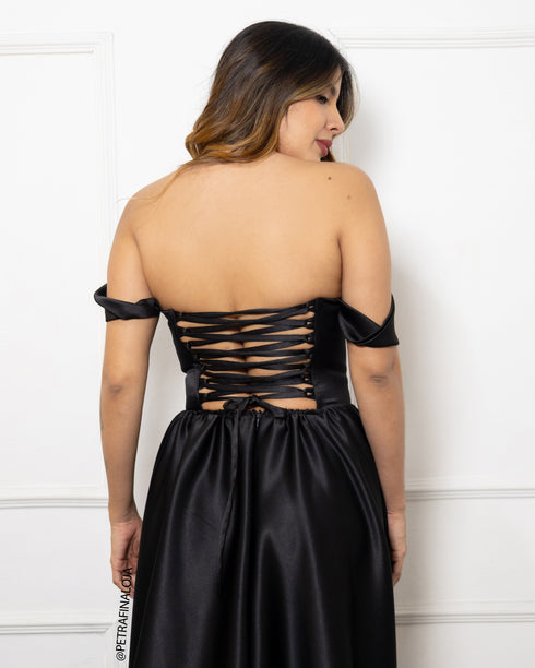 Vestido acetinado princesa