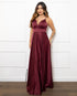 Vestido Alcinha com Decote Fenda Liso