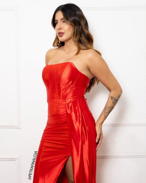 Vestido tomara que caia com corpete