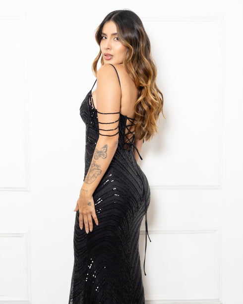 VESTIDO ALCINHA DECOTE V OMBRO MISSANGAS
