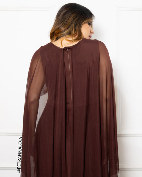 Vestido Manga Morcego Liso