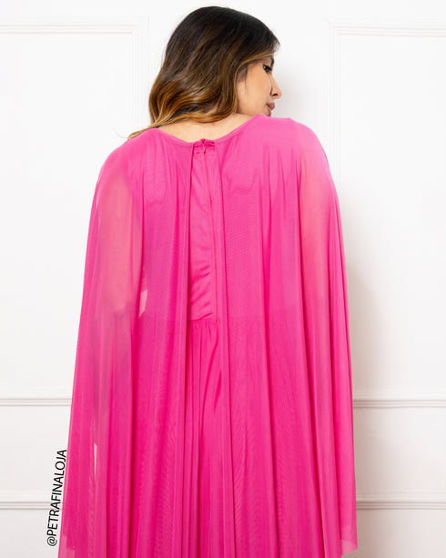 Vestido Manga Morcego Liso
