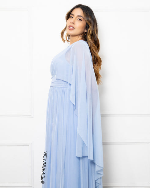 Vestido Manga Morcego Liso