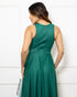 Vestido de gola tule trabalhado