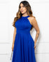 Vestido de gola tule trabalhado