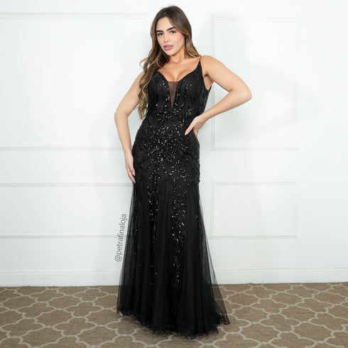 VESTIDO ALCINHA SEREIA COSTAS TRABALHADA VESTIDO IMPORTADO PETRA FINA PRETO P