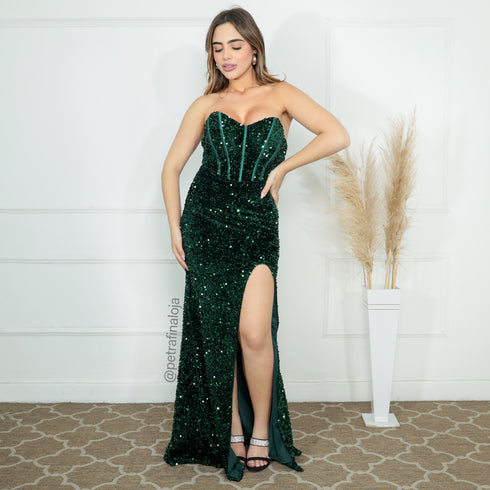 VESTIDO CORPETE TOMARA QUE CAIA PAETE DI VESTIDO DE FESTA PETRA FINA