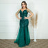 VESTIDO ALÇAS DE PEDRARIAS CALDA SEREIA VESTIDO DE FESTA PETRA FINA VERDE ESMERALDA P