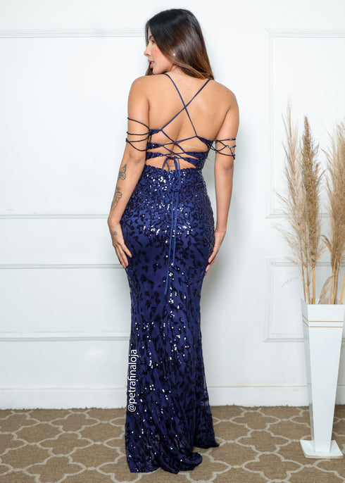 VESTIDO DE ALCINHA OMBRO A OMBRO STRASS