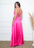 Vestido Alcinha com Decote Fenda Liso da Petra Fina