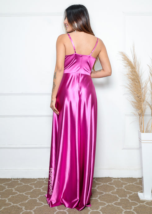 VESTIDO ALCINHA DRAPEADO RODADO