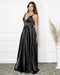 VESTIDO ALCINHA COM DECOTE FENDA LISO VESTIDO DE FESTA PETRA FINA