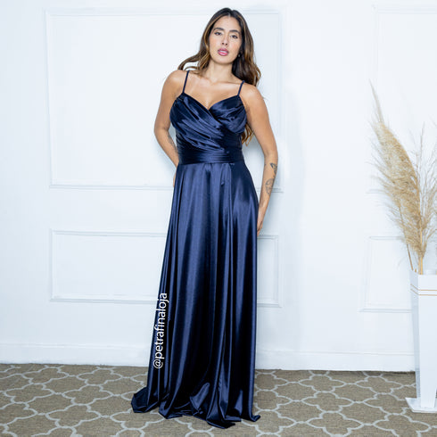 VESTIDO ALCINHA DRAPEADO RODADO VESTIDO DE FESTA PETRA FINA