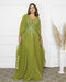 VESTIDO PEDRARIA MANGA MORCEGO GREGO VESTIDO DE FESTA PETRA FINA VERDE OLIVA P