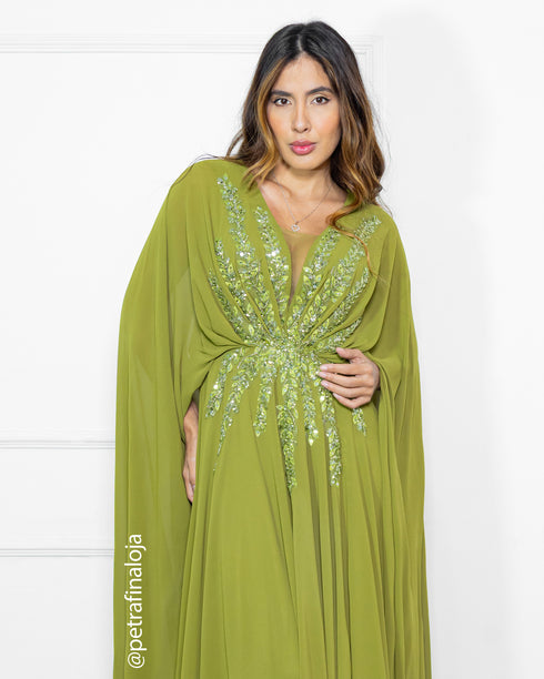 VESTIDO PEDRARIA MANGA MORCEGO GREGO VESTIDO DE FESTA PETRA FINA