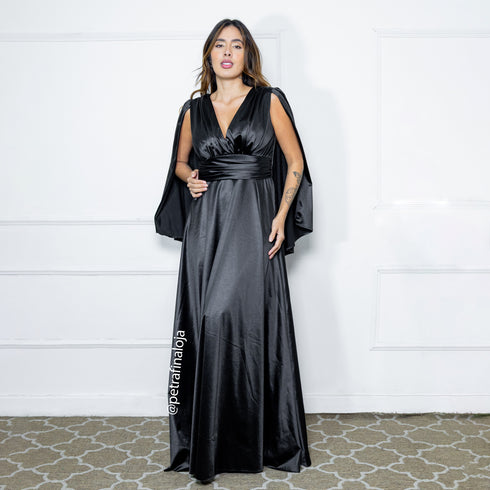 VESTIDO CAPA PRADA VESTIDO DE FESTA PETRA FINA PRETO P