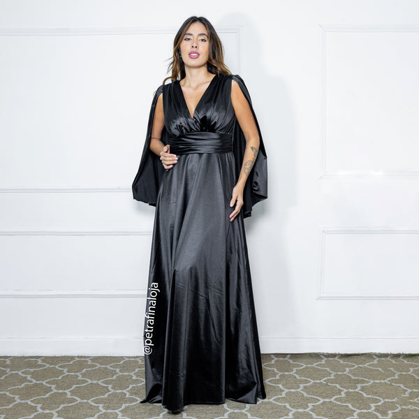 VESTIDO CAPA PRADA VESTIDO DE FESTA PETRA FINA PRETO P