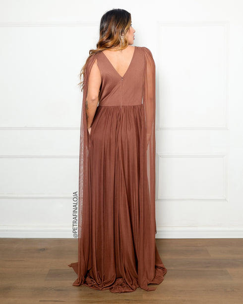 Vestido Três Listras Pequenas com Capa da Petra Fina