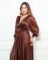 VESTIDO MANGA LONGA PLISSADO