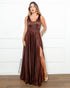 VESTIDO TRES LISTRAS PLISSADO