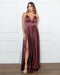 Vestido Alcinha com Decote Fenda Liso da Petra Fina - MARROM