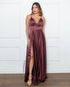 VESTIDO ALCINHA COM DECOTE FENDA LISO